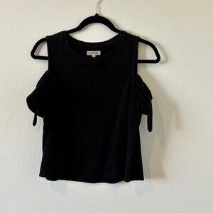 Madewell Black Cold Shoulder Top Size M